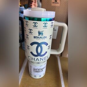 Stanley Chanel cream and Blue logo